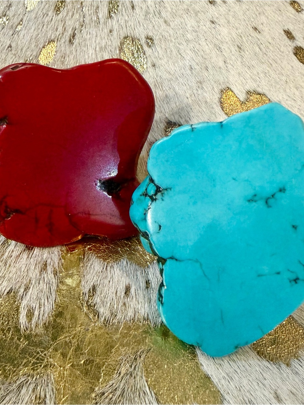 2 Turquoise Slab Bolo Ties